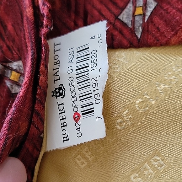 NEW Robert Talbott Best of Class Nordstrom Red Gray Print Silk Necktie Tie - Picture 4 of 9